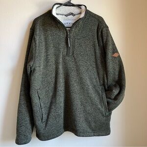 Orvis Green Zip Up Sweater with Shepra Lining